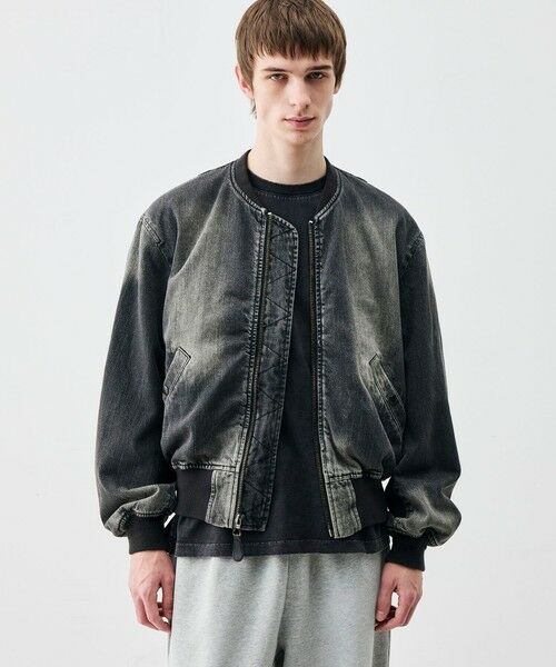 TOMORROWLAND / トゥモローランド Gジャン・デニムジャケット | ブラックデニム MA-1ジャケット | 詳細2