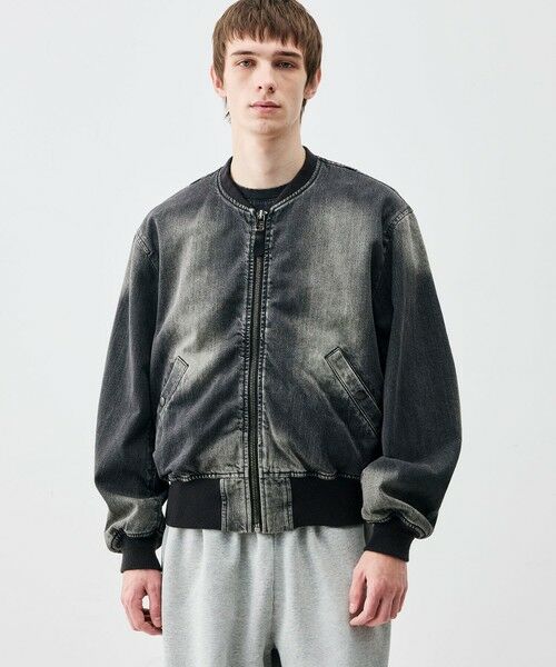 TOMORROWLAND / トゥモローランド Gジャン・デニムジャケット | ブラックデニム MA-1ジャケット | 詳細3