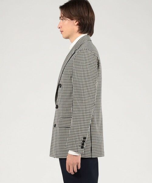TOMORROWLAND / トゥモローランド テーラードジャケット | TOMORROWLAND PILGRIM シルクカシミア ギンガムチェック ダブルブレステッド6Bジャケット | 詳細3