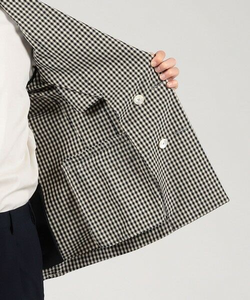 TOMORROWLAND / トゥモローランド テーラードジャケット | TOMORROWLAND PILGRIM シルクカシミア ギンガムチェック ダブルブレステッド6Bジャケット | 詳細5