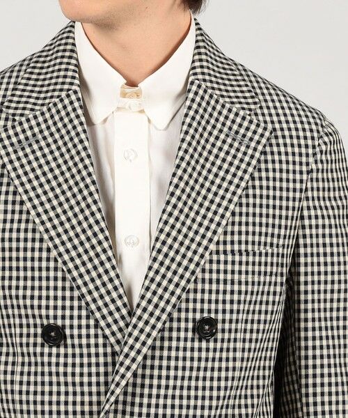 TOMORROWLAND / トゥモローランド テーラードジャケット | TOMORROWLAND PILGRIM シルクカシミア ギンガムチェック ダブルブレステッド6Bジャケット | 詳細6