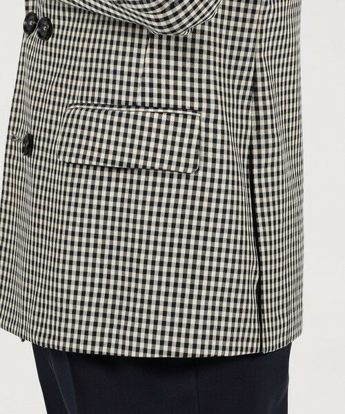TOMORROWLAND / トゥモローランド テーラードジャケット | TOMORROWLAND PILGRIM シルクカシミア ギンガムチェック ダブルブレステッド6Bジャケット | 詳細8