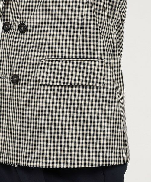 TOMORROWLAND / トゥモローランド テーラードジャケット | TOMORROWLAND PILGRIM シルクカシミア ギンガムチェック ダブルブレステッド6Bジャケット | 詳細9