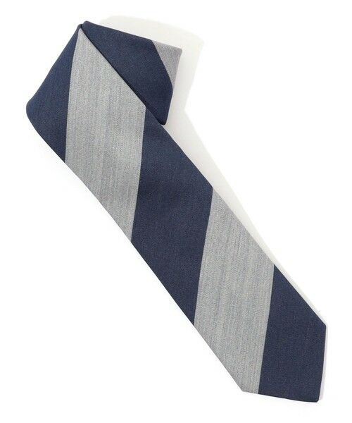 TOMORROWLAND / トゥモローランド ネクタイ | STEFANI BIGI シルクコットン ブロックストライプ（ワイドピッチストライプ） ネクタイ（14 ブルー系）