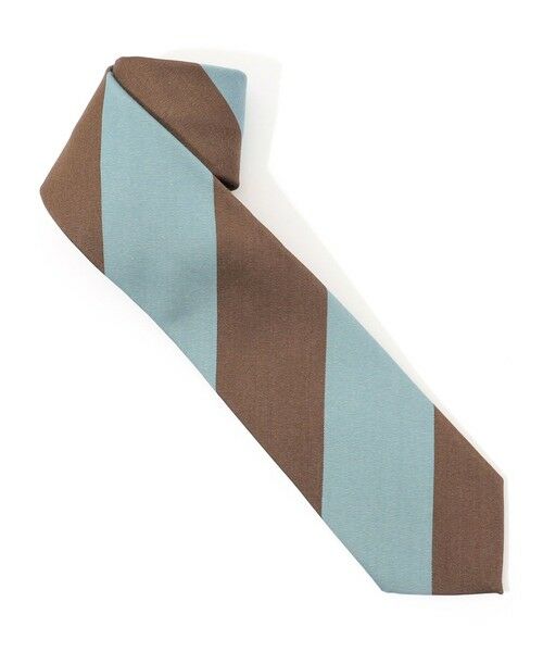 TOMORROWLAND / トゥモローランド ネクタイ | STEFANI BIGI シルクコットン ブロックストライプ（ワイドピッチストライプ） ネクタイ（48 ブラウン系）
