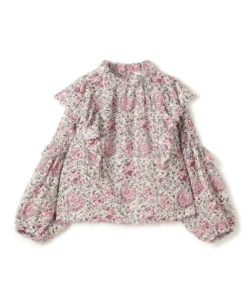 TOMORROWLAND / トゥモローランド シャツ・ブラウス | ラメカットジャカード フリルブラウス（32 ピンク系）