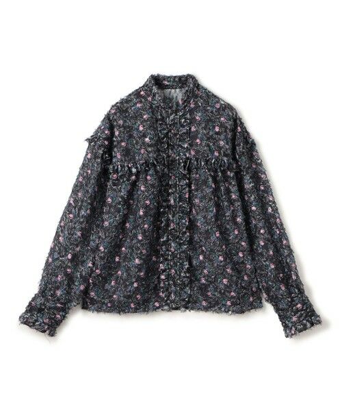 TOMORROWLAND / トゥモローランド シャツ・ブラウス | ラメカットジャカード カラーフリルブラウス（16 ブラック系）