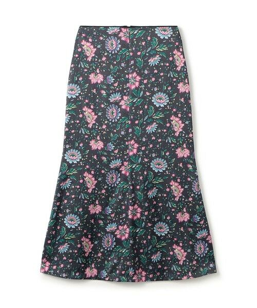 TOMORROWLAND / トゥモローランド ロング・マキシ丈スカート | ポリエステルサテンプリント ソフトマーメイドスカート（16 グレー系）