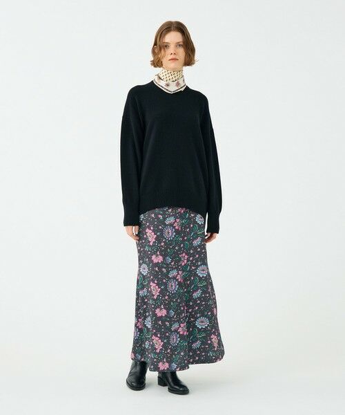 TOMORROWLAND / トゥモローランド ロング・マキシ丈スカート | ポリエステルサテンプリント ソフトマーメイドスカート | 詳細1