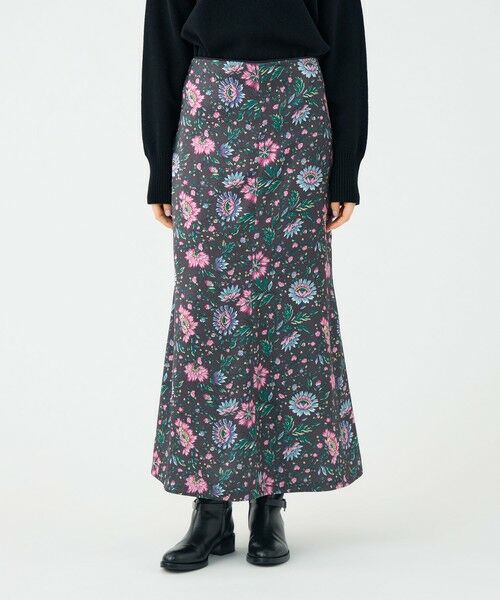 TOMORROWLAND / トゥモローランド ロング・マキシ丈スカート | ポリエステルサテンプリント ソフトマーメイドスカート | 詳細2