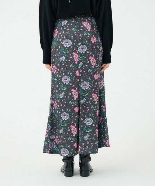 TOMORROWLAND / トゥモローランド ロング・マキシ丈スカート | ポリエステルサテンプリント ソフトマーメイドスカート | 詳細4