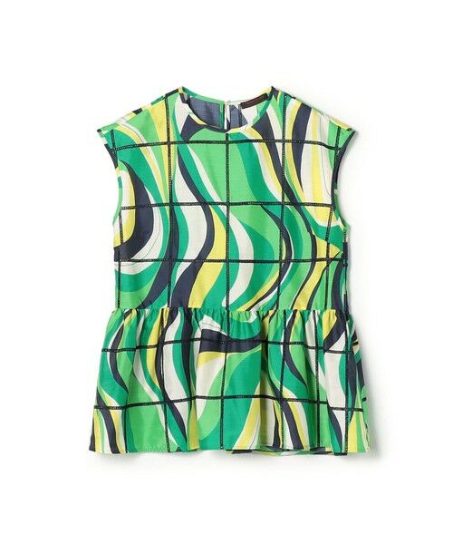 TOMORROWLAND / トゥモローランド シャツ・ブラウス | 【WEB先行予約】アイレットウェーブプリント チュチュブラウス（56 グリーン系）