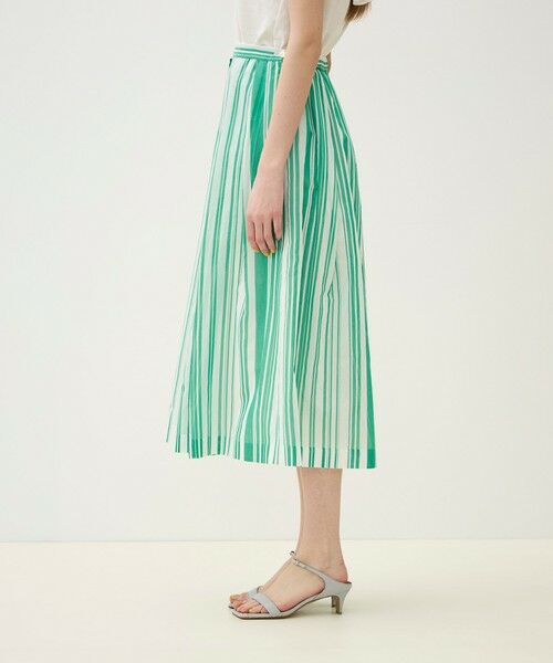 TOMORROWLAND / トゥモローランド ロング・マキシ丈スカート | 【WEB先行予約】シルクコットンランダムストライプ タックスイングスカート | 詳細3