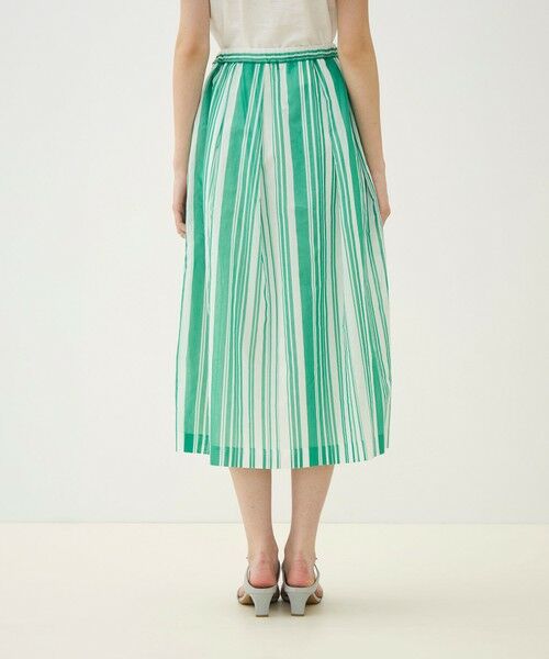 TOMORROWLAND / トゥモローランド ロング・マキシ丈スカート | 【WEB先行予約】シルクコットンランダムストライプ タックスイングスカート | 詳細4