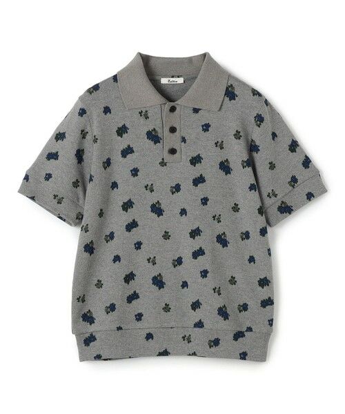 TOMORROWLAND / トゥモローランド ポロシャツ | コットンモダール フライス プリントポロ（16 グレー系）