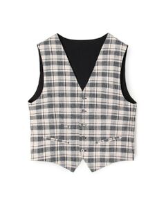 TOMORROWLAND / トゥモローランド ベスト | ERRICO FORMICOLA リネンコットン チェックベスト