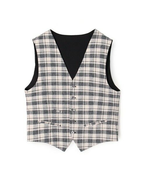 TOMORROWLAND / トゥモローランド ベスト | ERRICO FORMICOLA リネンコットン チェックベスト（18 ホワイトチェック）