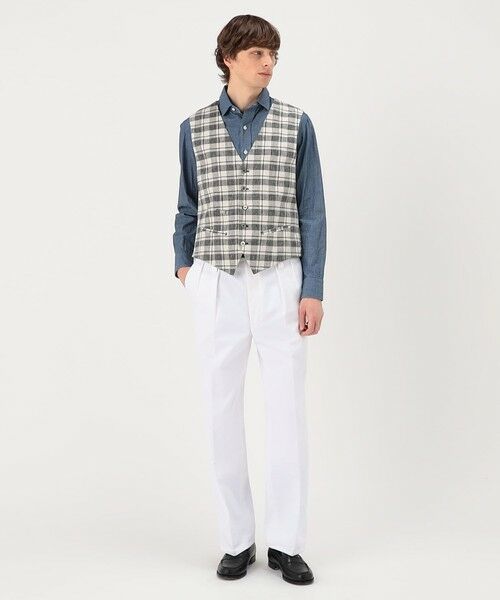 TOMORROWLAND / トゥモローランド ベスト | ERRICO FORMICOLA リネンコットン チェックベスト | 詳細1