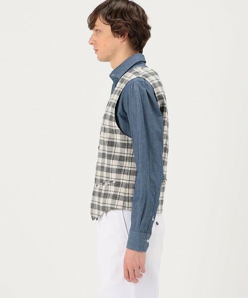 TOMORROWLAND / トゥモローランド ベスト | ERRICO FORMICOLA リネンコットン チェックベスト | 詳細4