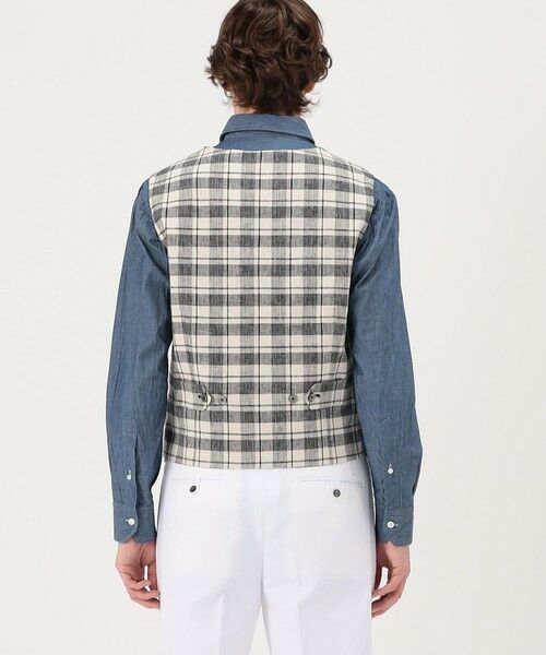 TOMORROWLAND / トゥモローランド ベスト | ERRICO FORMICOLA リネンコットン チェックベスト | 詳細5