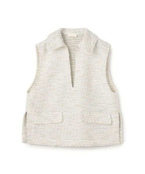 TOMORROWLAND / トゥモローランド ベスト | フリンジヤーンツイード プルオーバーベスト（12 ホワイト系）