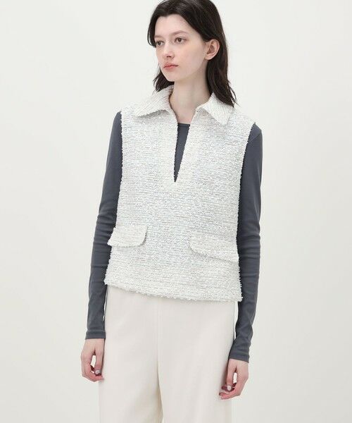 TOMORROWLAND / トゥモローランド ベスト | フリンジヤーンツイード プルオーバーベスト | 詳細2