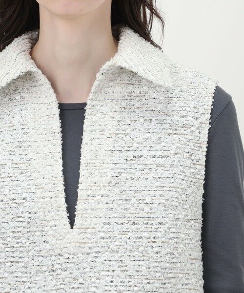 TOMORROWLAND / トゥモローランド ベスト | フリンジヤーンツイード プルオーバーベスト | 詳細6