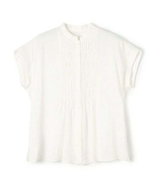 TOMORROWLAND / トゥモローランド シャツ・ブラウス | スムースラミー フロントシャーリングブラウス（11 ホワイト）