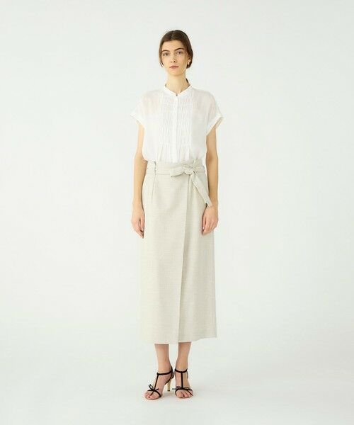 TOMORROWLAND / トゥモローランド シャツ・ブラウス | スムースラミー フロントシャーリングブラウス | 詳細1