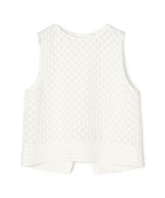 TOMORROWLAND / トゥモローランド シャツ・ブラウス | グリッドカットジャカード ノースリーブブラウス