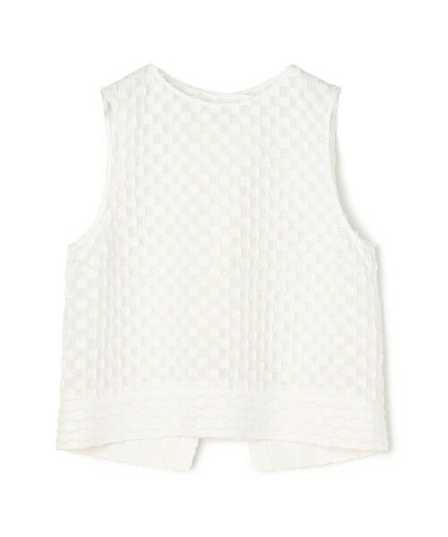 TOMORROWLAND / トゥモローランド シャツ・ブラウス | グリッドカットジャカード ノースリーブブラウス（11 ホワイト）
