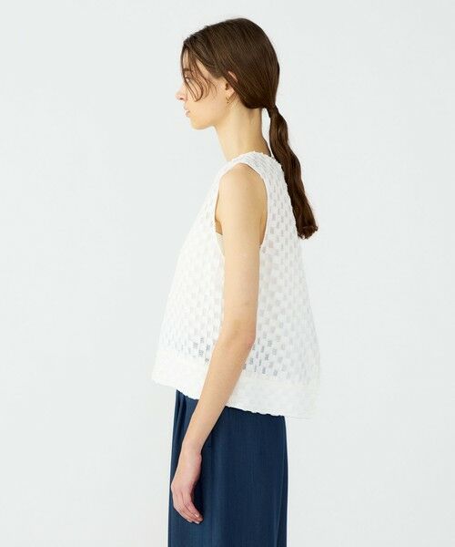 TOMORROWLAND / トゥモローランド シャツ・ブラウス | グリッドカットジャカード ノースリーブブラウス | 詳細3