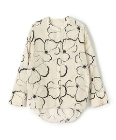 TOMORROWLAND / トゥモローランド シャツ・ブラウス | ドローイングフラワープリント サイドギャザーブラウス