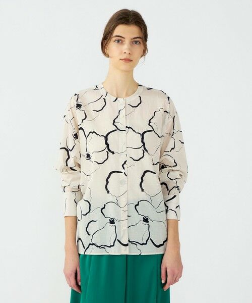 TOMORROWLAND / トゥモローランド シャツ・ブラウス | ドローイングフラワープリント サイドギャザーブラウス | 詳細2