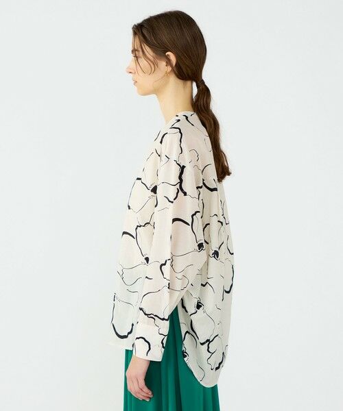 TOMORROWLAND / トゥモローランド シャツ・ブラウス | ドローイングフラワープリント サイドギャザーブラウス | 詳細3