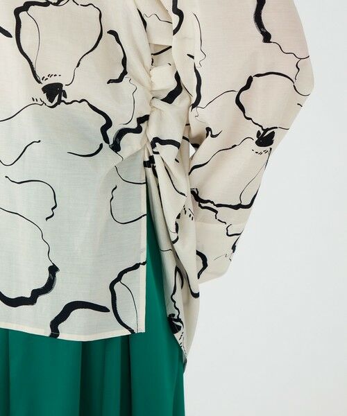 TOMORROWLAND / トゥモローランド シャツ・ブラウス | ドローイングフラワープリント サイドギャザーブラウス | 詳細9