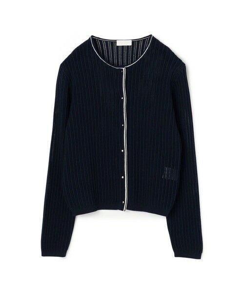 TOMORROWLAND / トゥモローランド カーディガン・ボレロ | ニードルアウトリブ クルーネックカーディガン（68 ネイビー）