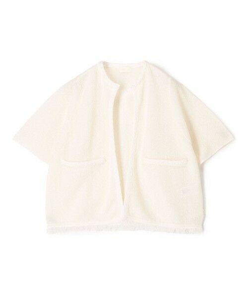 TOMORROWLAND / トゥモローランド カーディガン・ボレロ | ダブルフェイスノット ハーフスリーブカーディガン（12 ホワイト系）