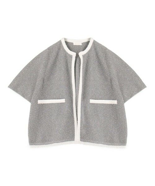 TOMORROWLAND / トゥモローランド カーディガン・ボレロ | ダブルフェイスノット ハーフスリーブカーディガン（16 グレー系）