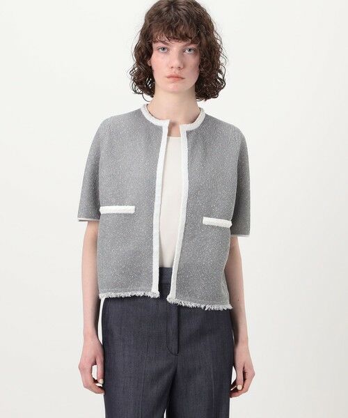 TOMORROWLAND / トゥモローランド カーディガン・ボレロ | ダブルフェイスノット ハーフスリーブカーディガン | 詳細2