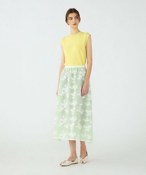 TOMORROWLAND / トゥモローランド ロング・マキシ丈スカート | シースルーフラワー ギャザースカート | 詳細1