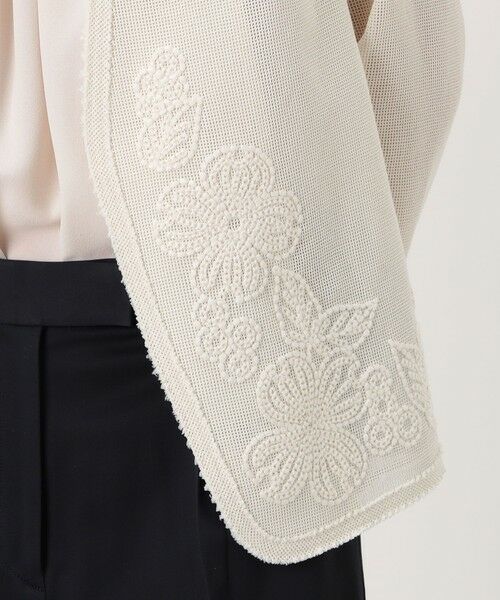 TOMORROWLAND / トゥモローランド ノーカラージャケット | フラワーメッシュエンブロイダリー Vカラージャケット | 詳細10