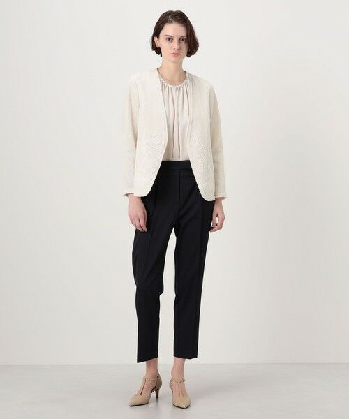 TOMORROWLAND / トゥモローランド ノーカラージャケット | フラワーメッシュエンブロイダリー Vカラージャケット | 詳細2