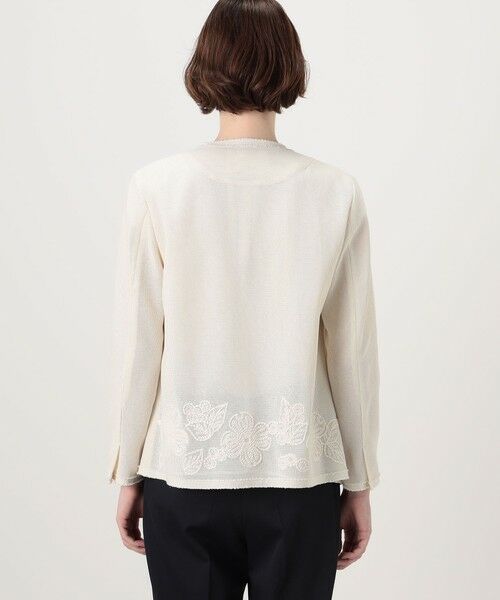 TOMORROWLAND / トゥモローランド ノーカラージャケット | フラワーメッシュエンブロイダリー Vカラージャケット | 詳細5