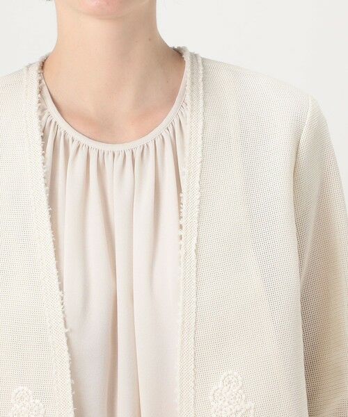 TOMORROWLAND / トゥモローランド ノーカラージャケット | フラワーメッシュエンブロイダリー Vカラージャケット | 詳細7