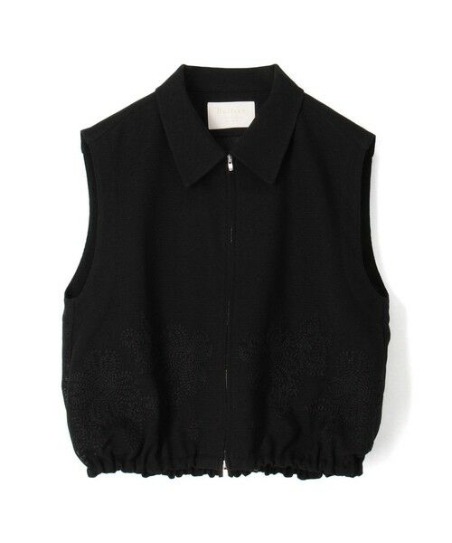 TOMORROWLAND / トゥモローランド ベスト | フラワーメッシュエンブロイダリー ジップアップジレ（19 ブラック）