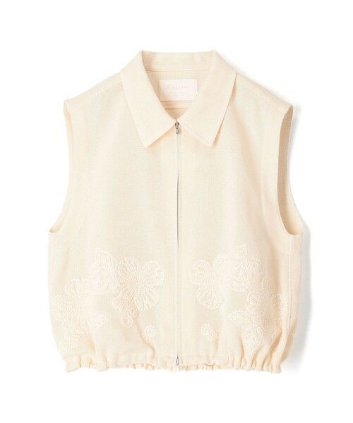 TOMORROWLAND / トゥモローランド ベスト | フラワーメッシュエンブロイダリー ジップアップジレ（41 ライトベージュ）
