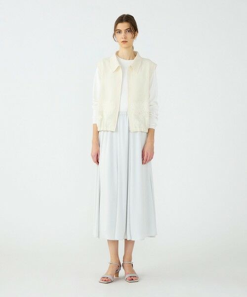 TOMORROWLAND / トゥモローランド ベスト | フラワーメッシュエンブロイダリー ジップアップジレ | 詳細12