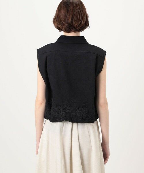 TOMORROWLAND / トゥモローランド ベスト | フラワーメッシュエンブロイダリー ジップアップジレ | 詳細4