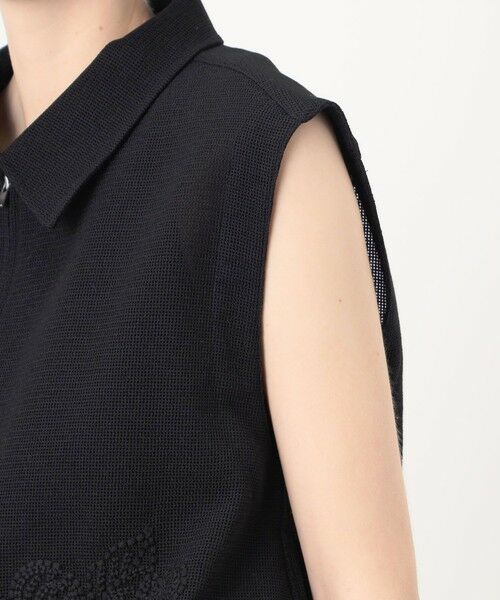 TOMORROWLAND / トゥモローランド ベスト | フラワーメッシュエンブロイダリー ジップアップジレ | 詳細8